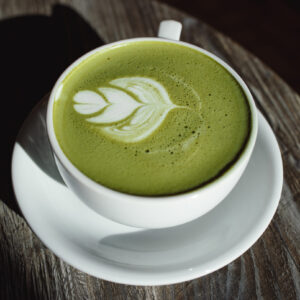Classic hot matcha latte